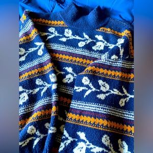 St. John's Bay Blue and Orange Patterned Sweater